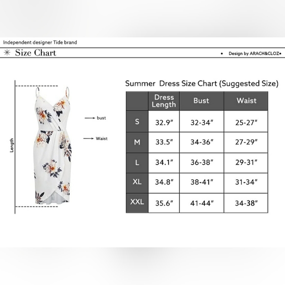 Arach&Cloz Women's Spaghetti Strap Sundress Wrap V Neck Casual Summer Dress NWOT - Picture 3 of 3